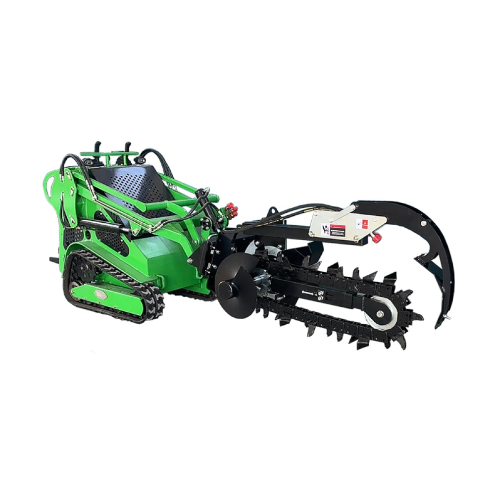 Skid Steer Trenchers Attachment with Adjustable Depth Control Foot, Universal Mount Plate