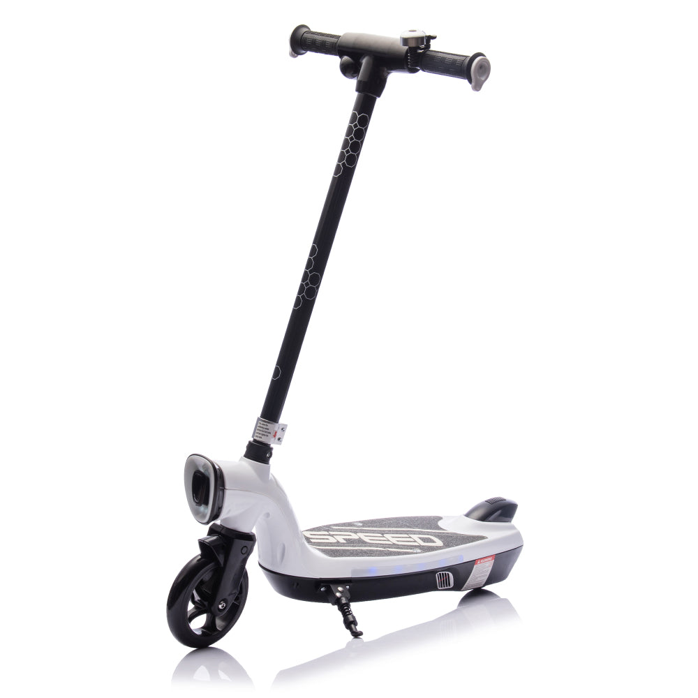 Kids Ride On Electric Scooter With Kickstand,Scooter Bell,Faster Speed And Longer Usage Time,Rear Brake,Wider Pedal,Non-Slip Handle,Colorful LED Lights,5.59-6.84 MPH For Kids 6+.