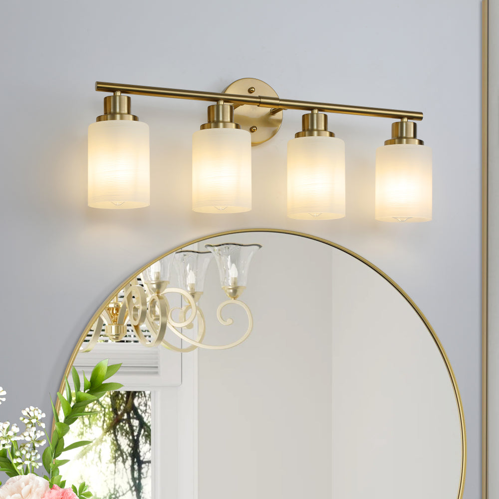 39" Modern 6-Light Vanity Bathroom Mirror Light, Frosted White Glass with Black Iron Frame, Contemporary Wall Sconce for Bedroom, Bathroom, and Dressing Room (No Bulbs)
