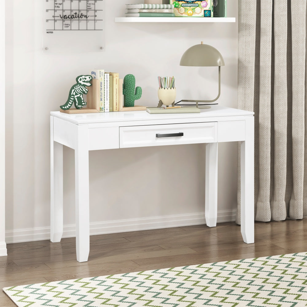 White Finish 6-Shelf Bookcase Wooden Furniture 1pc