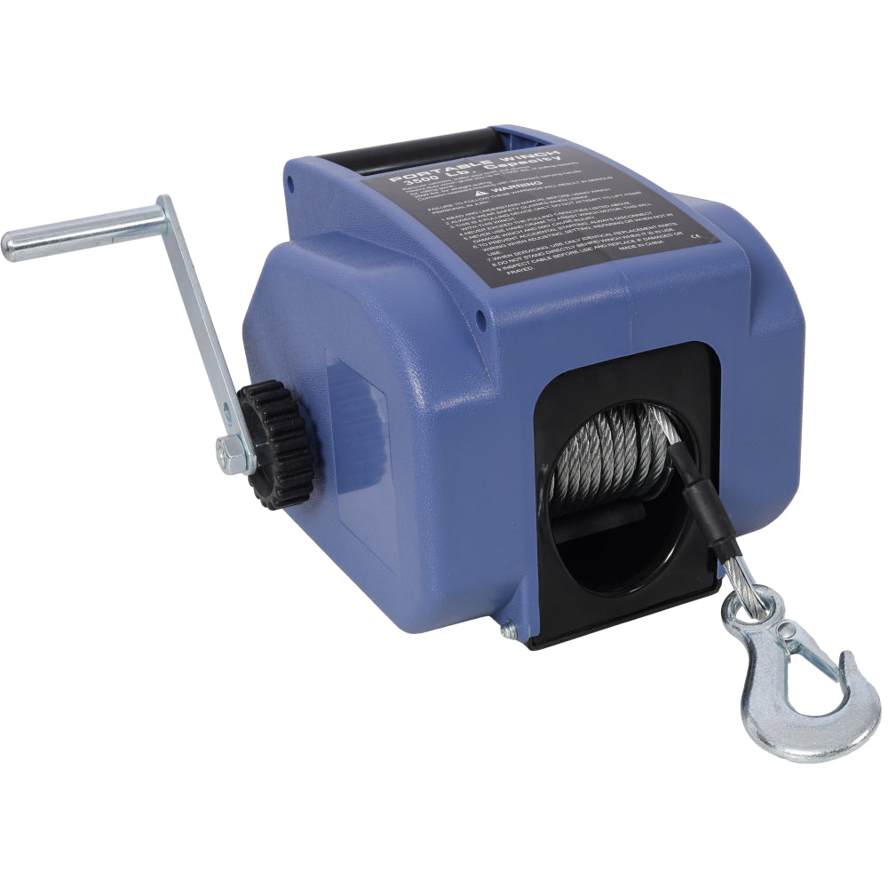 12v 2000lbs Trailer Winch,Reversible Electric Winch,for Boats up to 5000 lbs,Galvanized Wire Rope,with extra pulley hook, Rapid Mount, wirelss remote control,power in and power out.blue plastic casing