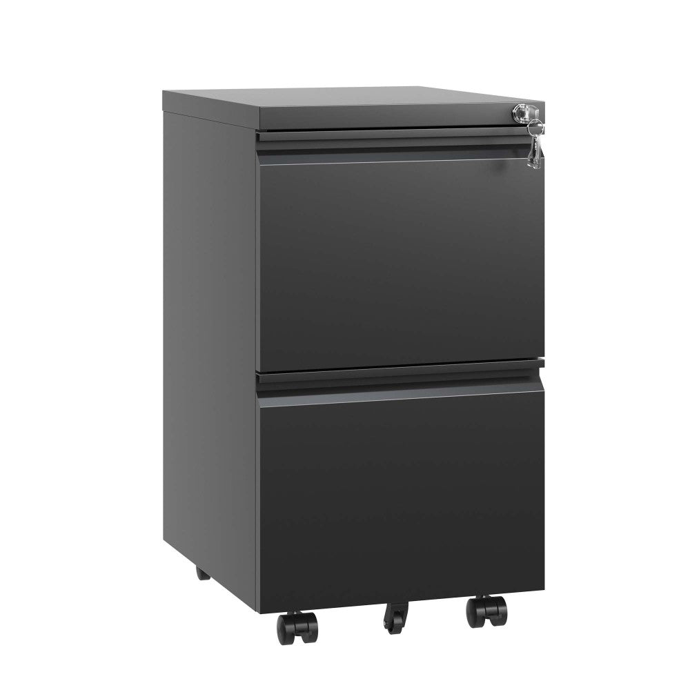 Lateral File Cabinet 4 Drawer, Black Filing Cabinet with Lock, Lockable File Cabinet for Home Office, Locking Metal File Cabinet for Legal/Letter/A4/F4 Size