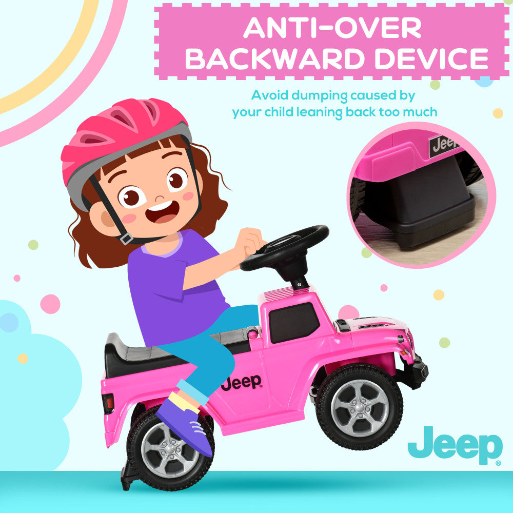 Aosom Kids Ride on Push Car, with Engine Sounds & Under-Seat Storage, Foot-to-Floor Ride on Sliding Car with Horn, Sit and Scoot Ride on Toy, Ages 1.5-3 Years, Pink