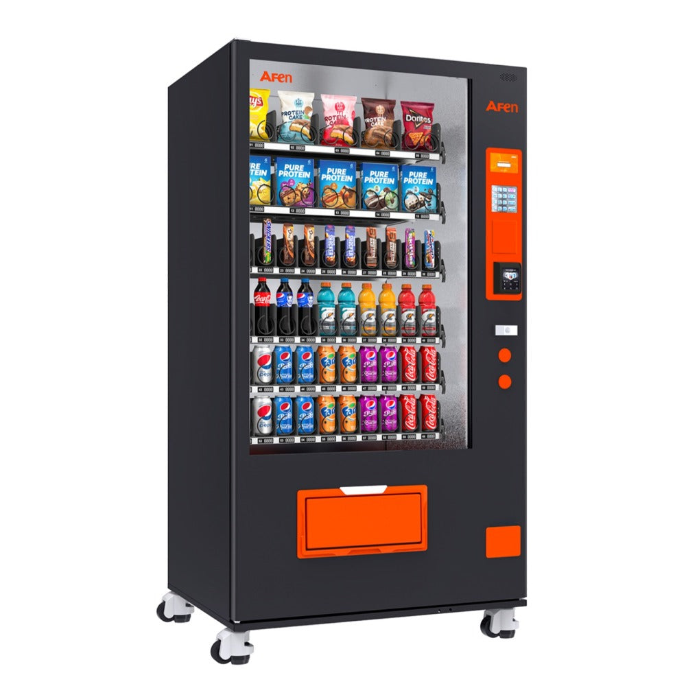 Snack & Drink Vending Machine with Coin and Bill Acceptor, Refrigerated Commercial Vending Machine, 60 Slots
