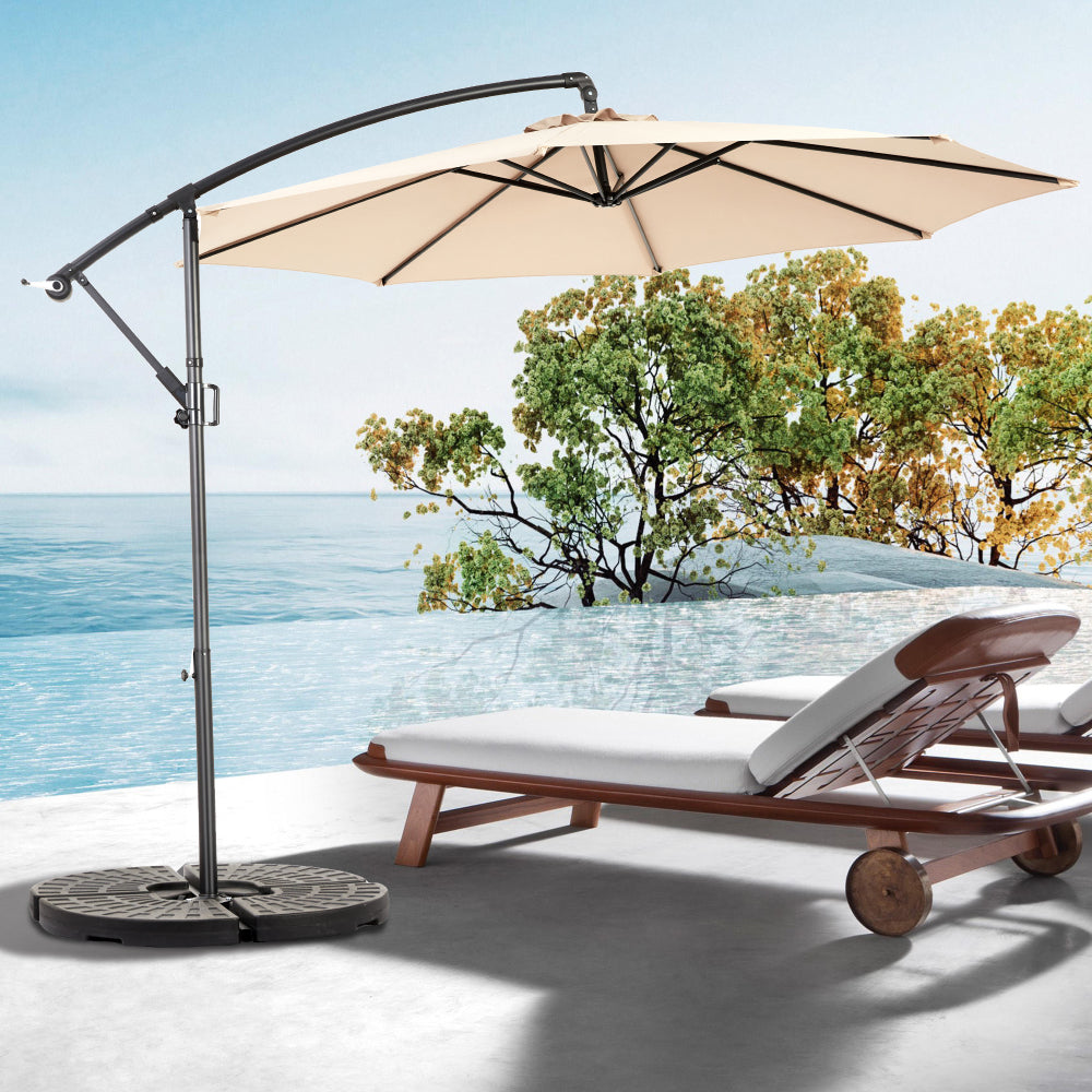 9FT Outdoor Patio Umbrella Outdoor Table Umbrella with Push Button Tilt and Crank, Market Umbrella 6 Sturdy Ribs , Deck, Backyard, Pool (Base Not Included) - ( Blue )