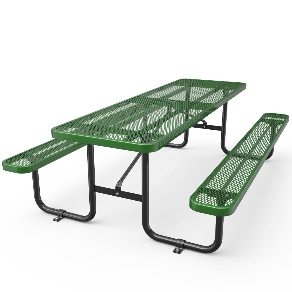 Round Outdoor Steel Picnic Table 46" with umbrella hole,Blue