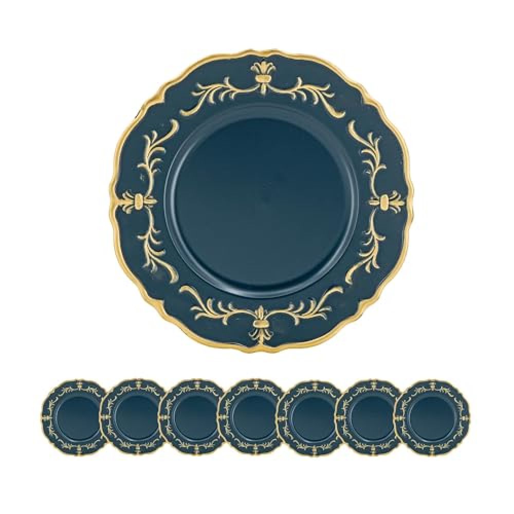 6 Pack Plastic Charger Plate, 11.8" x 9.1"