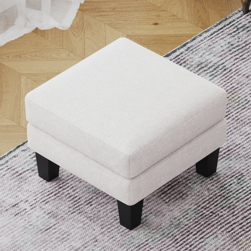 Fabric Ottoman Light Grey