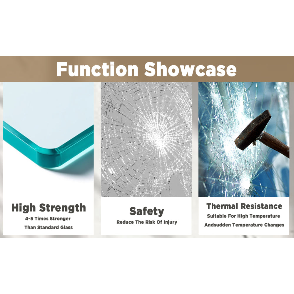 56-60" W × 60" H Tempered Glass with Explosion Proof Film, Aluminum Frame Double Sliding Shower Door, "1/4 (6 mm), Stainless Steel handle, Matte Black