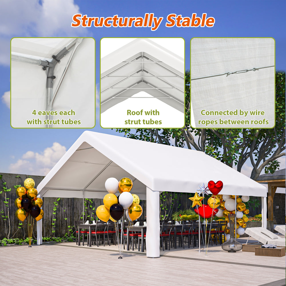20x20 FT Party Tent with 2 Storage Bags & Removable Sidewalls, Outdoor Canopy Gazebo for Carport Camping Garden Wedding BBQ Commercial