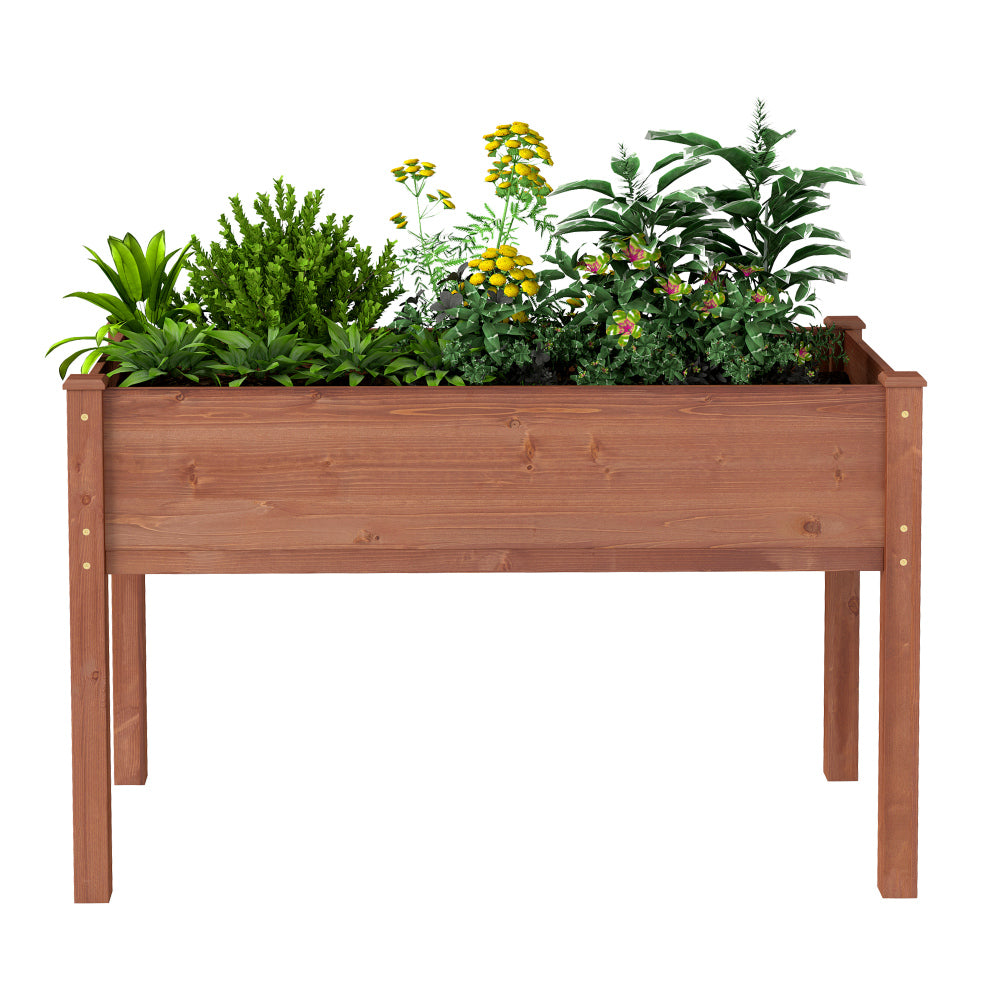 48x24x30 inch Raised Garden Bed with Legs, Elevated Wooden Planter Box for Outdoor Plants Flowers Fruits Vegetable Herb Growing