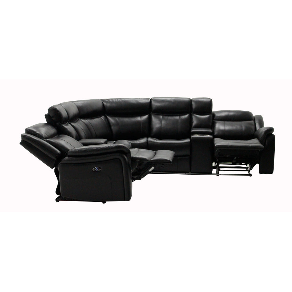 JUPITER BLACK LEATHER SECTIONAL