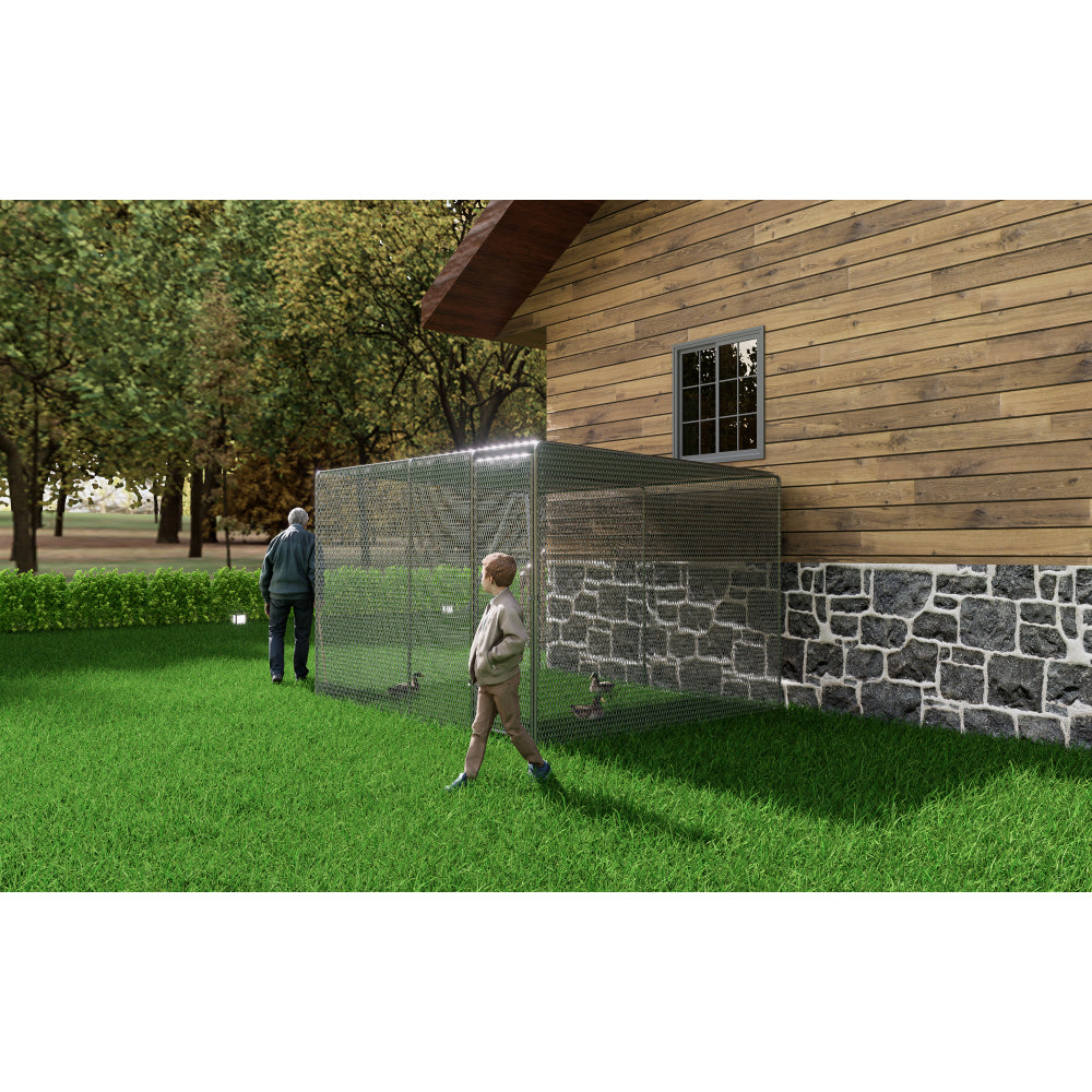 Chicken Coop 9.8x6.5x6.5FT Chicken Run Pen for Yard, The net is green