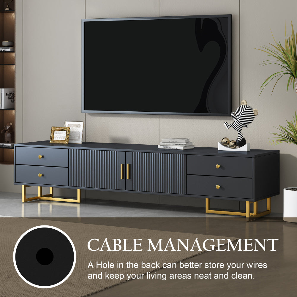 U-Can TV Stand for 65+ Inch TV, Entertainment Center TV Media Console Table, Modern TV Stand with Storage, TV Console Cabinet Furniture for Living Room(OLD SKU: WF530740AAB)