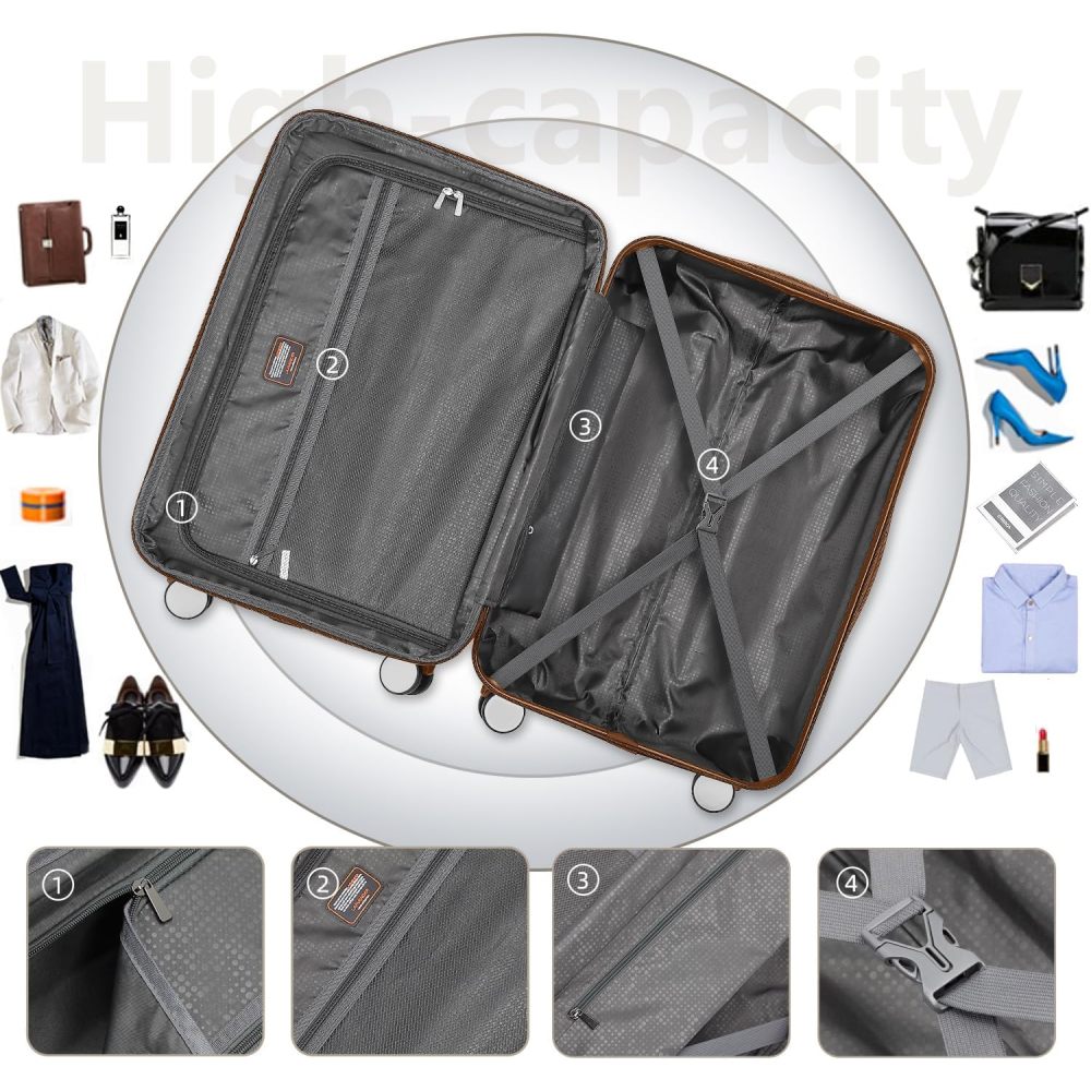 Luggage Sets 6 Piece with Duffel Bags, Hardside Expandable Suitcases with Spinner Wheels TSA Lock, Cream