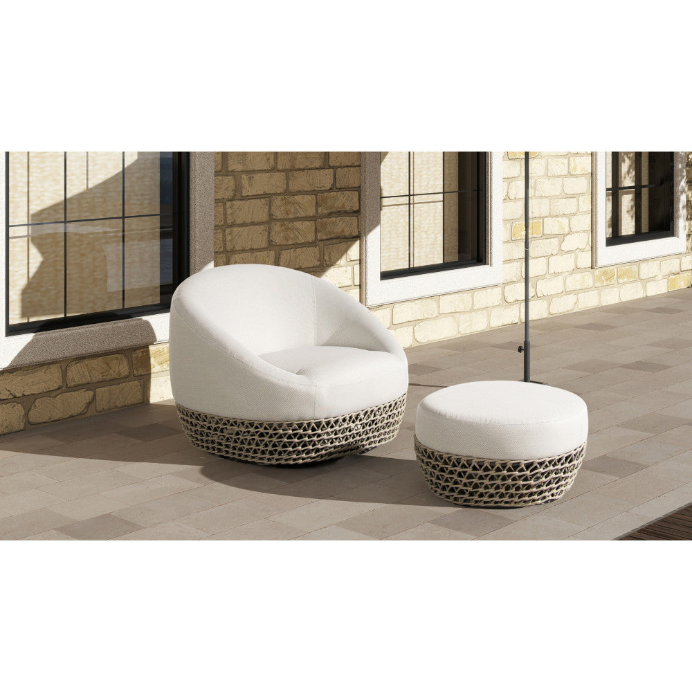 Willow 40.5" Oval Woven Patio Coffee Table, Golden Brown Wicker Frame, Wheat Beige
