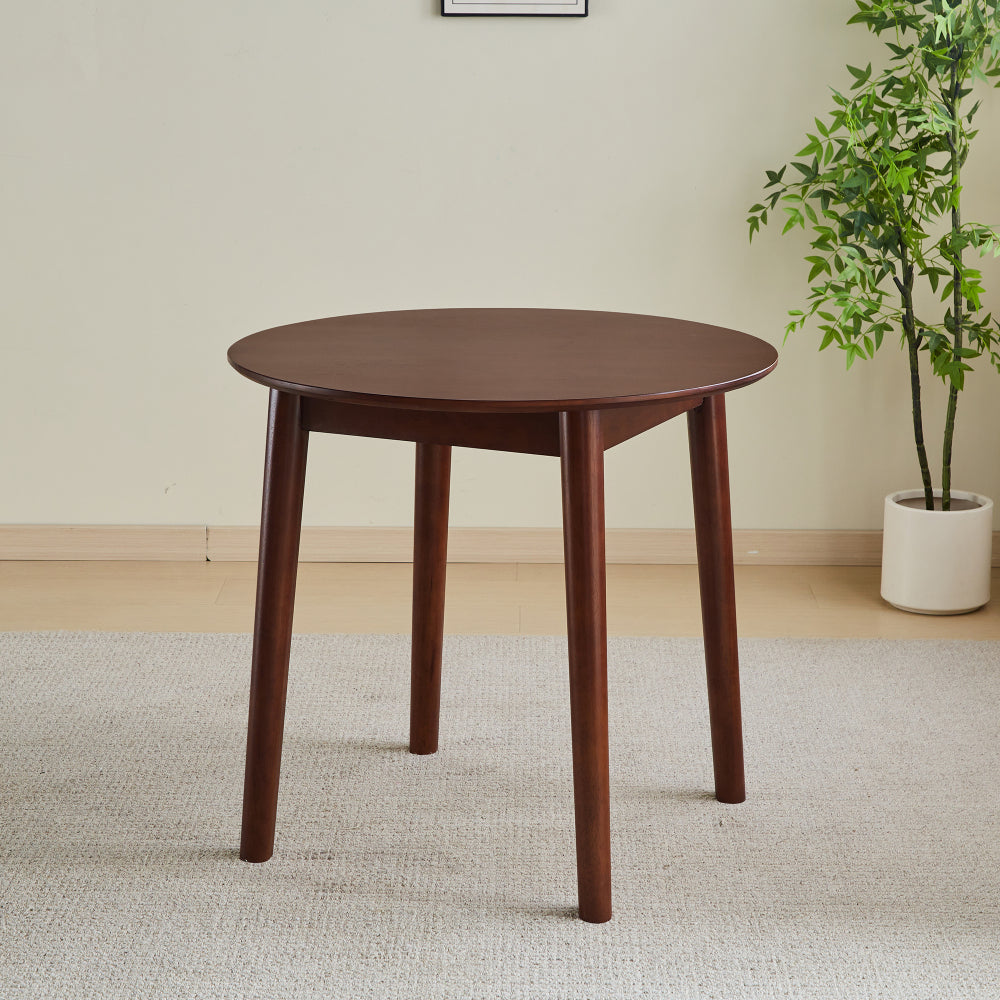 47-inch dining table Walnut color solid wood kitchen table Dining table suitable for small space kitchenette table modern home furniture