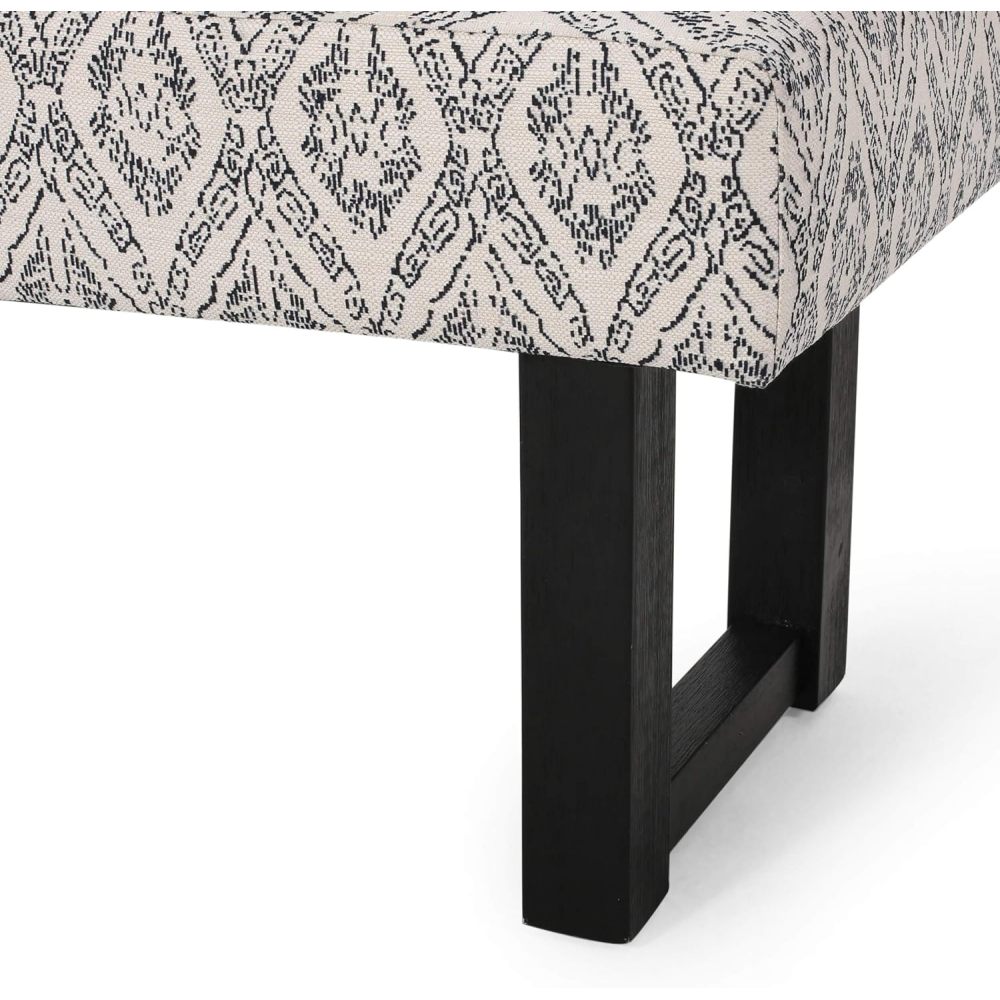 Ashford Boho Fabric Bench Great Deal Furniture Boho Fabric Bench, Black Print
