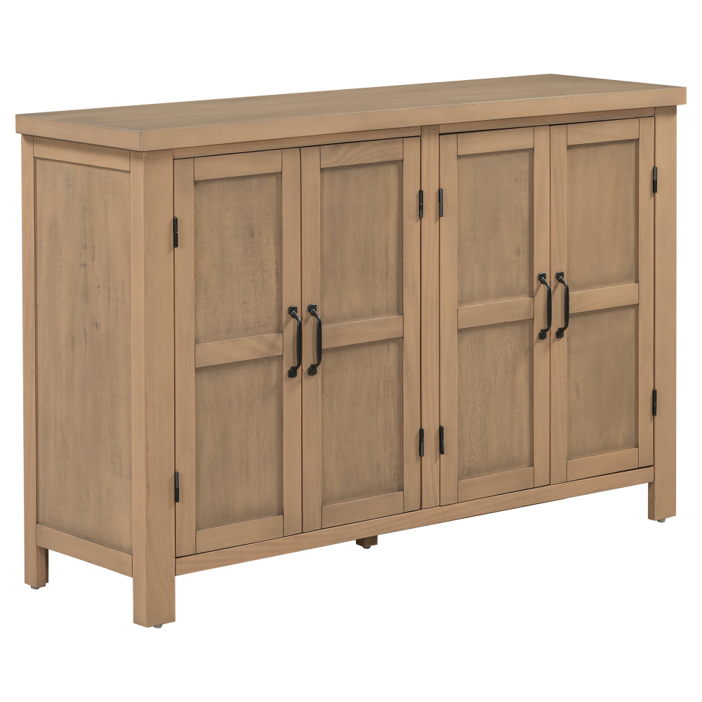 U_STYLE 4-Door Storage Sideboard with Adjustable Shelves and Retro Atimon Handles ,Ample Storage,Pinewood Legs,for Living Room, Study, and Entryway