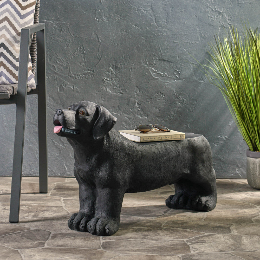 MGO BEAR BENCH, Concrete Outdoor Bench, Outdoor Bench, Matte Black + Black