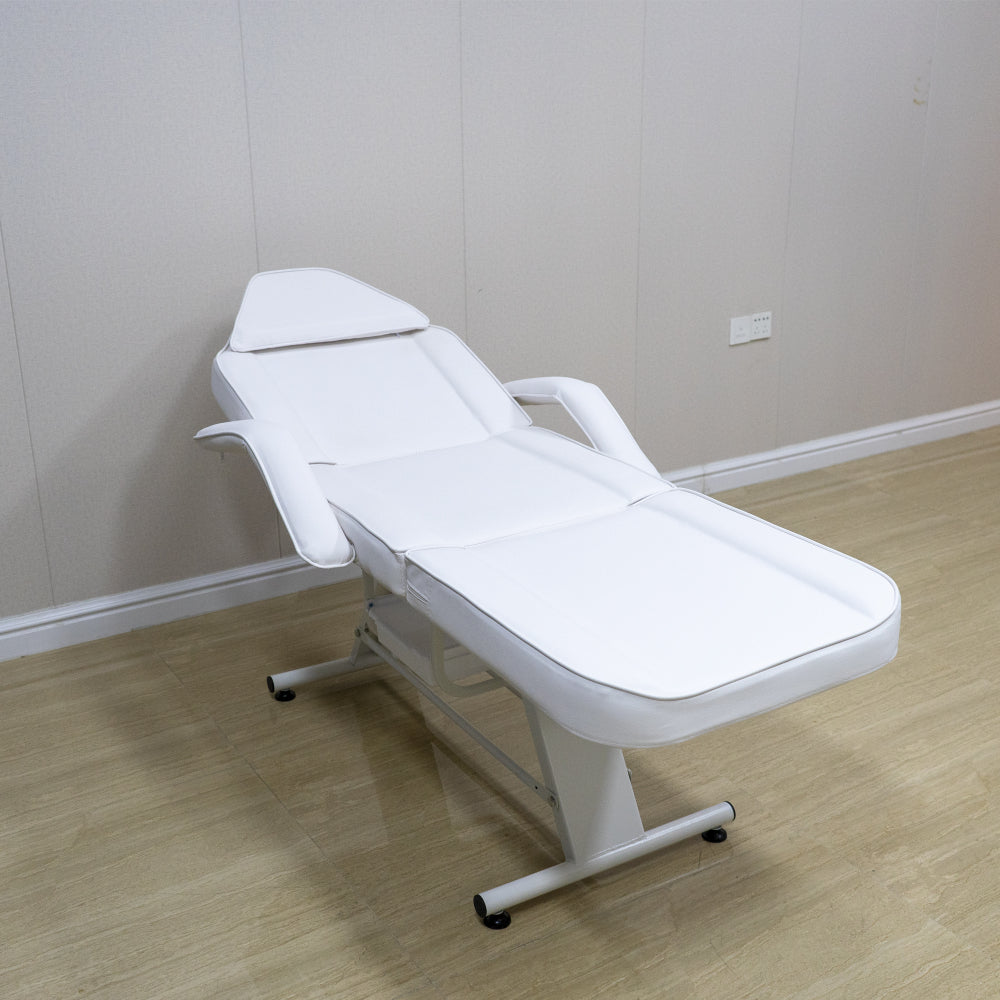Tattoo Chair for Client, Facial Beds for Esthetician Adjustable 3-Section Lash Tattoo Bed, 72 Inches Facial Spa Chair Professional Tattoo Chair for Artist Beauty Massage Salon, White
