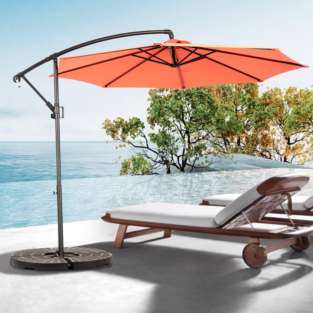 9FT Outdoor Patio Umbrella Outdoor Table Umbrella with Push Button Tilt and Crank, Market Umbrella 6 Sturdy Ribs , Deck, Backyard, Pool (Base Not Included) - ( Blue )