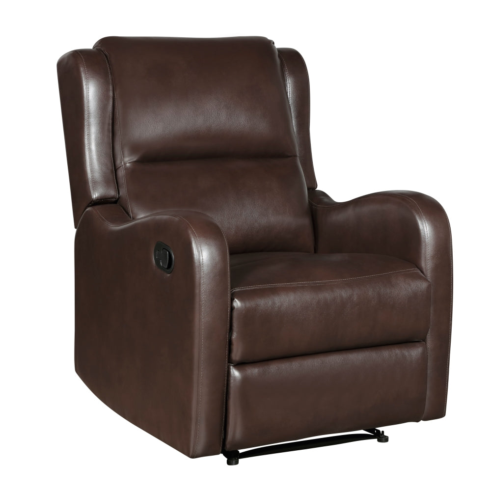 Faux Leather Upholstery Gray Reclining Chair 1pc Living Room Furniture Comfort Seating
