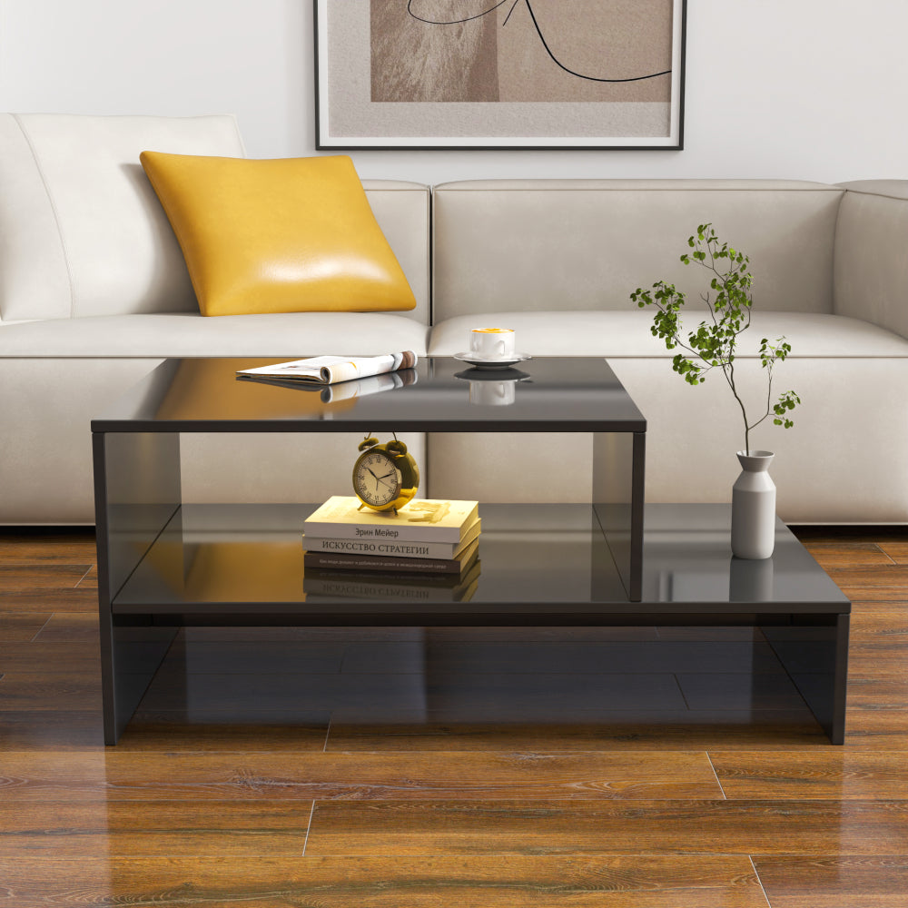 Coffee table with unique architectural shape,white