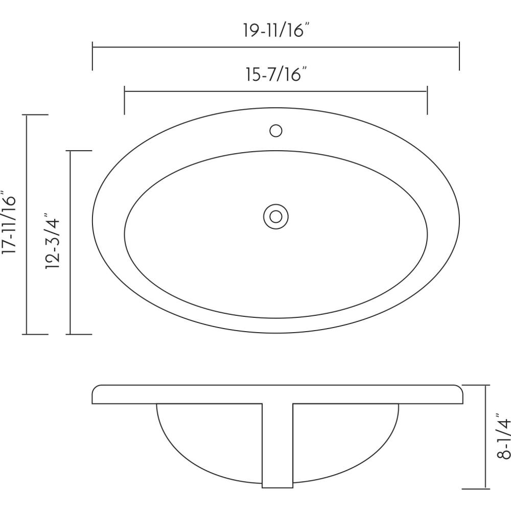 DAX Ceramic Single Bowl Top Mount Bathroom Basin