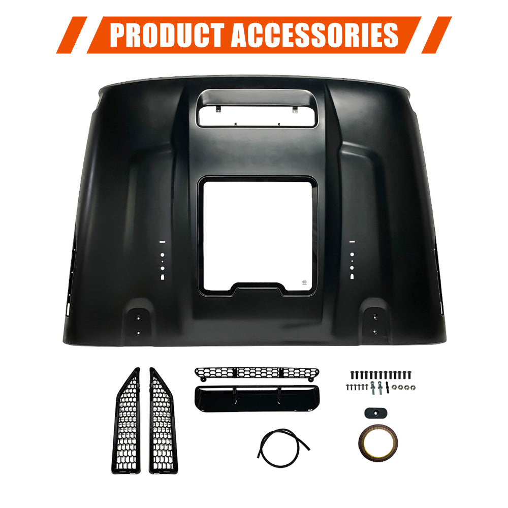 Replacement Hood Vented Heat Dispersion for 2007-2018 Jeep Wrangler JK JKU Hood Upgrade