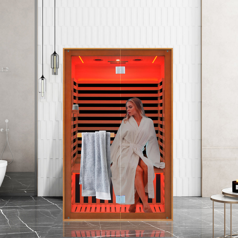 Hemlock Deluxe Double Door Two Person Sauna Room