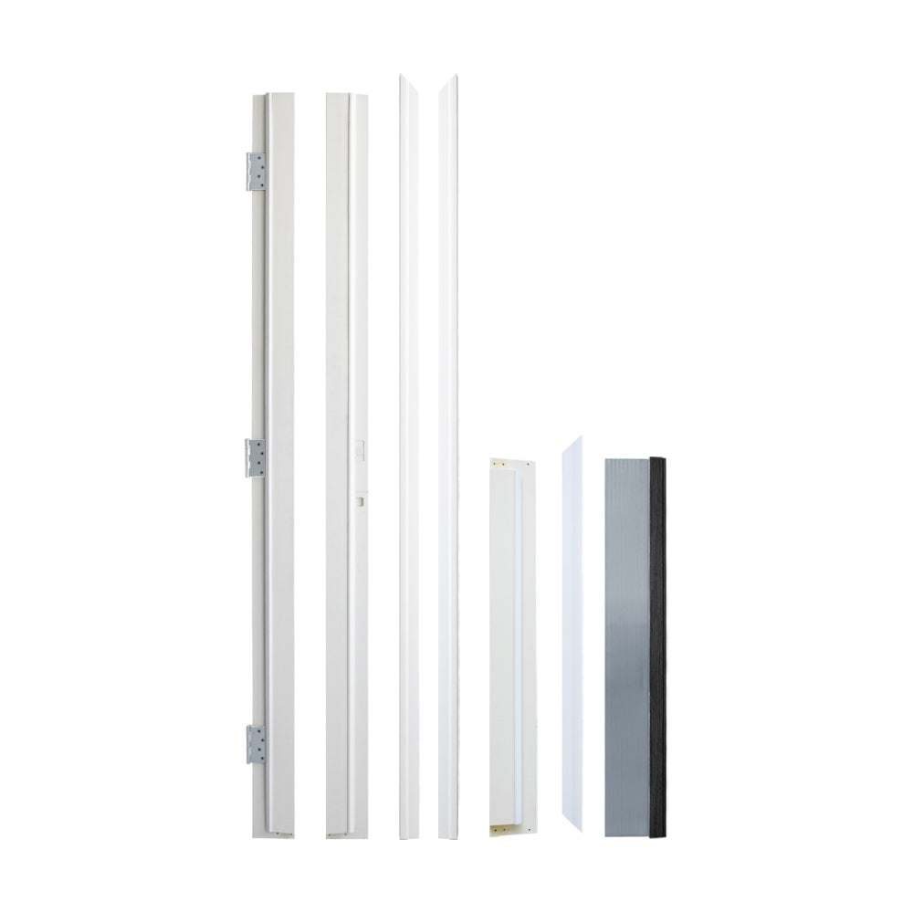 36 x 80 Fiberglass Entry Door with Brickmould, 4-9/16 in. Vinyl Frame,9 Lite Low-E Glass - Primed Front Door for Home's Front Entrance, Left Hand Inswing, White Oak Wooden Grain Knock-Down Door