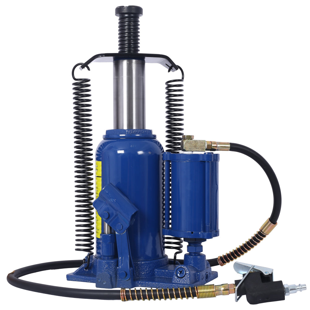Air Hydraulic Bottle Jack, 20 Ton/44029 LBS All Welded Bottle Jack, 10.2-19.7 inch Lifting Range, Manual Handle and Air Pump, for Car, Pickup, Truck, RV, Auto Repair, Industrial Engineering ,Blue