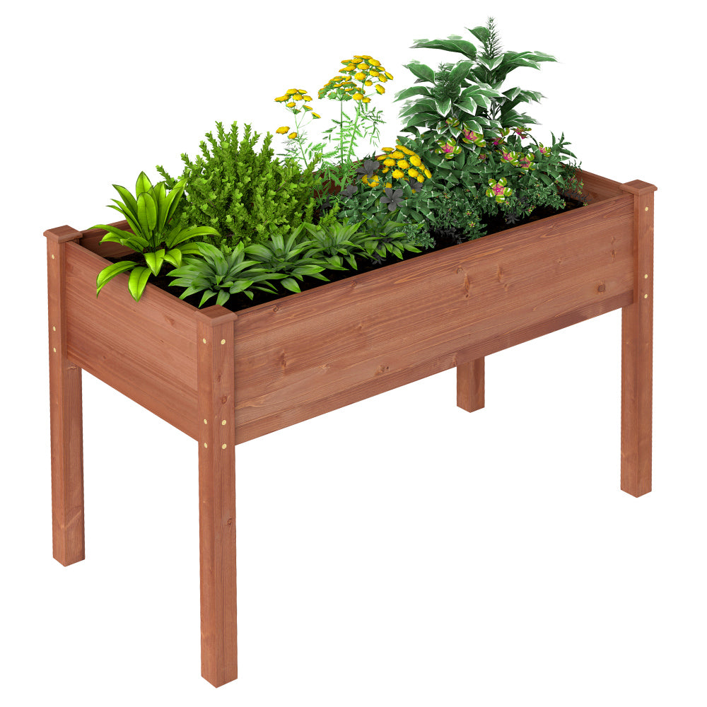 48x24x30 inch Raised Garden Bed with Legs, Elevated Wooden Planter Box for Outdoor Plants Flowers Fruits Vegetable Herb Growing