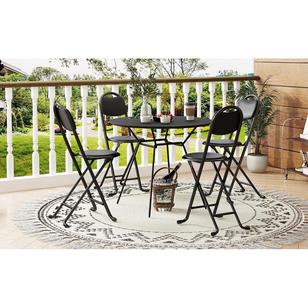 4pcs Folding Stool with Back, Cushioned Padded Folding Stool, Portable Folding Chairs for Outdoor Indoor Kitchen Shop Cafe(Expect Arrival Date 2025/6/30)