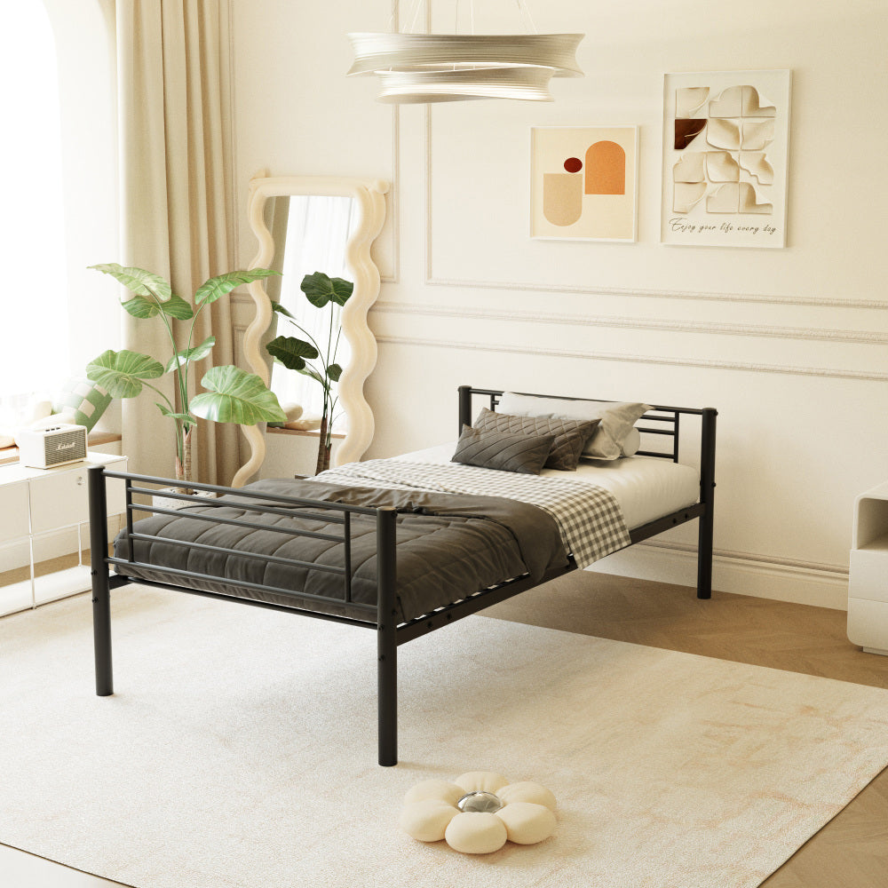 Bedroom dormitory twin size black metal triple bunk bed can be disassembled into three beds