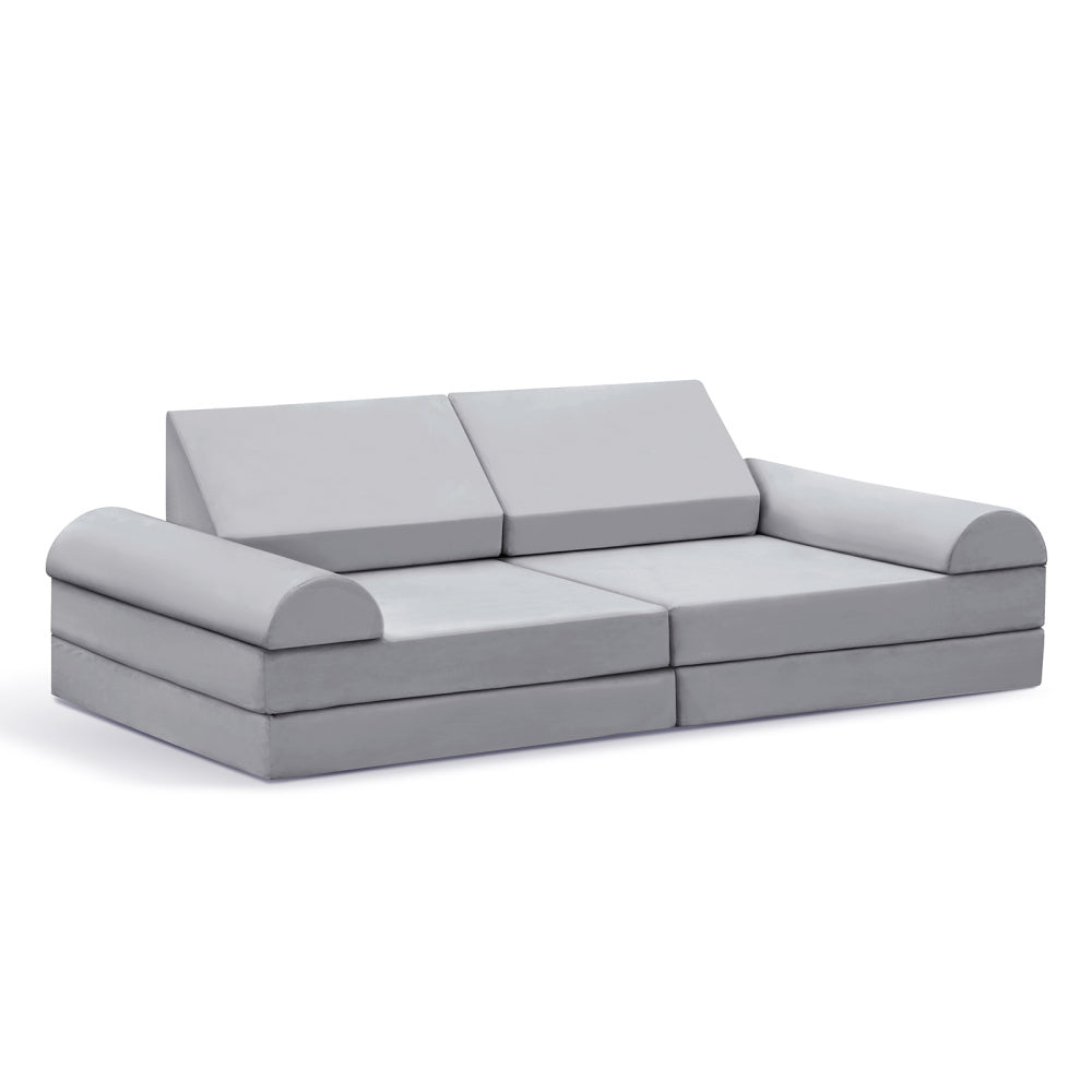 Modular Kids Play Sofa,8-Pieces Convertible Modular Play Sofa Bes for Playroom,Bedroom, Muti-purpose Play Couch for Kids,Grey