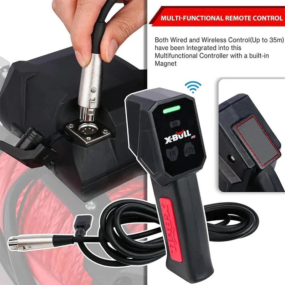 X-BULL Electric Winch XPV 14500 LBS 12V Synthetic Rope SUV Jeep Truck 4WD