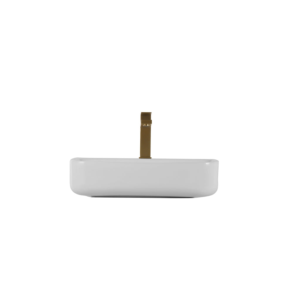 Bothwa Home Rectangular Countertop Ceramic Wash Basin (White Finish) CUPC Certified