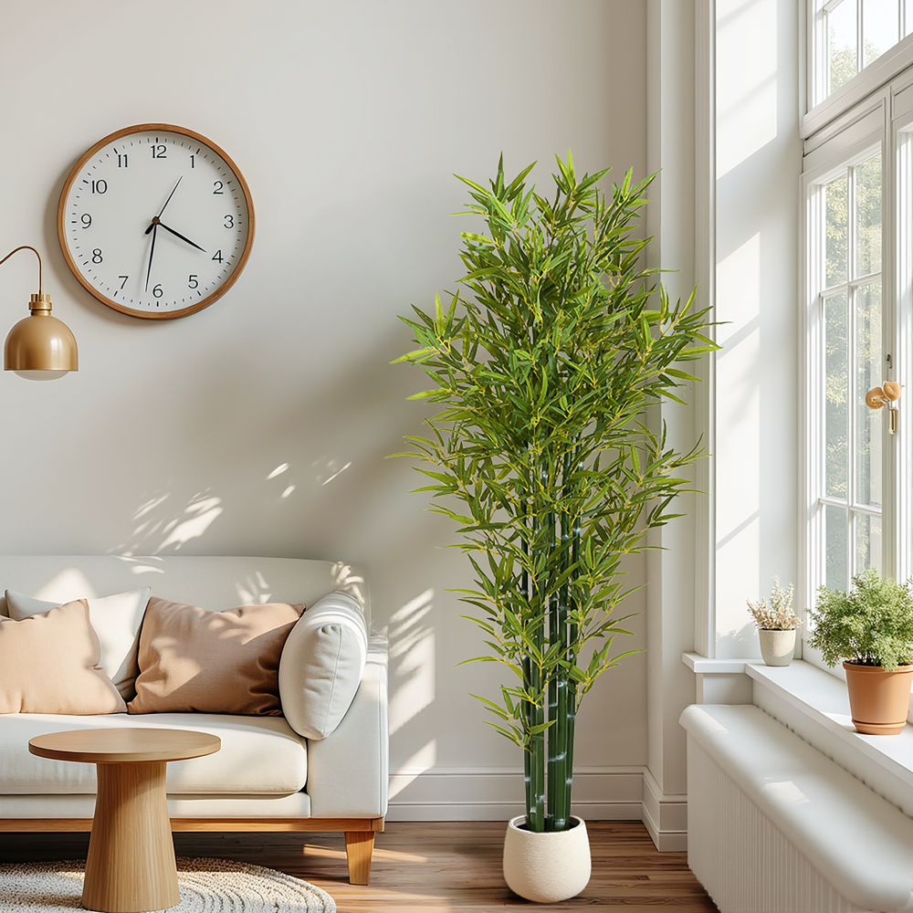 72" Artificial Bamboo With Pot, Set of 2