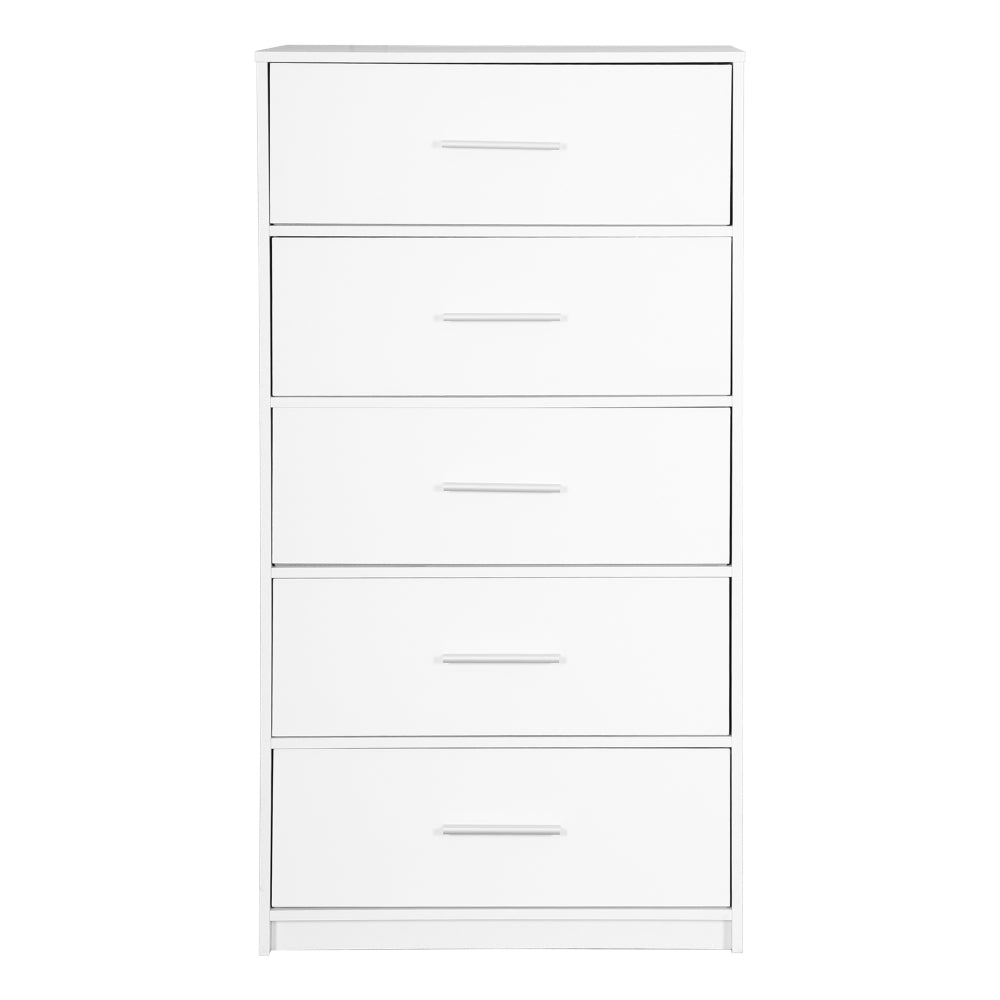 5-Drawer Dresser with Large Fabric Drawers, White