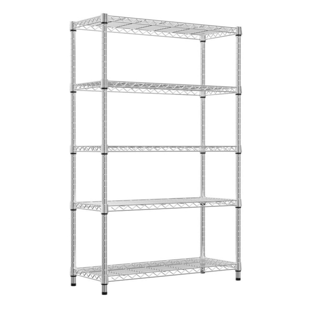 Steel Storage Shelving 6-Tier Utility Shelving Unit with Wheels, Steel Organizer Wire Rack for Home,Kitchen,Office,Garage,17.7" D x 47.2" W x 76.7" H-Chrome