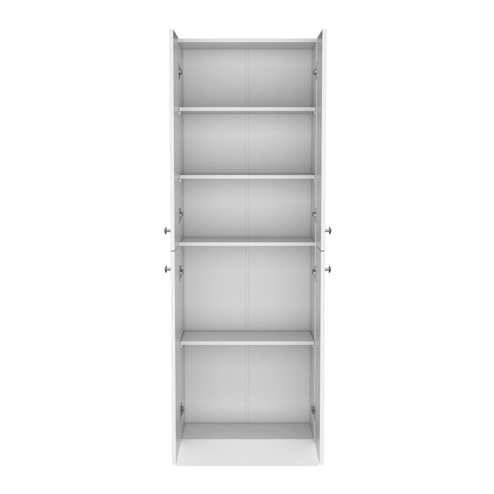 Kitchen Pantry 71" H, 4 Doors, 5 Adjustable Shelves, Laundry, White