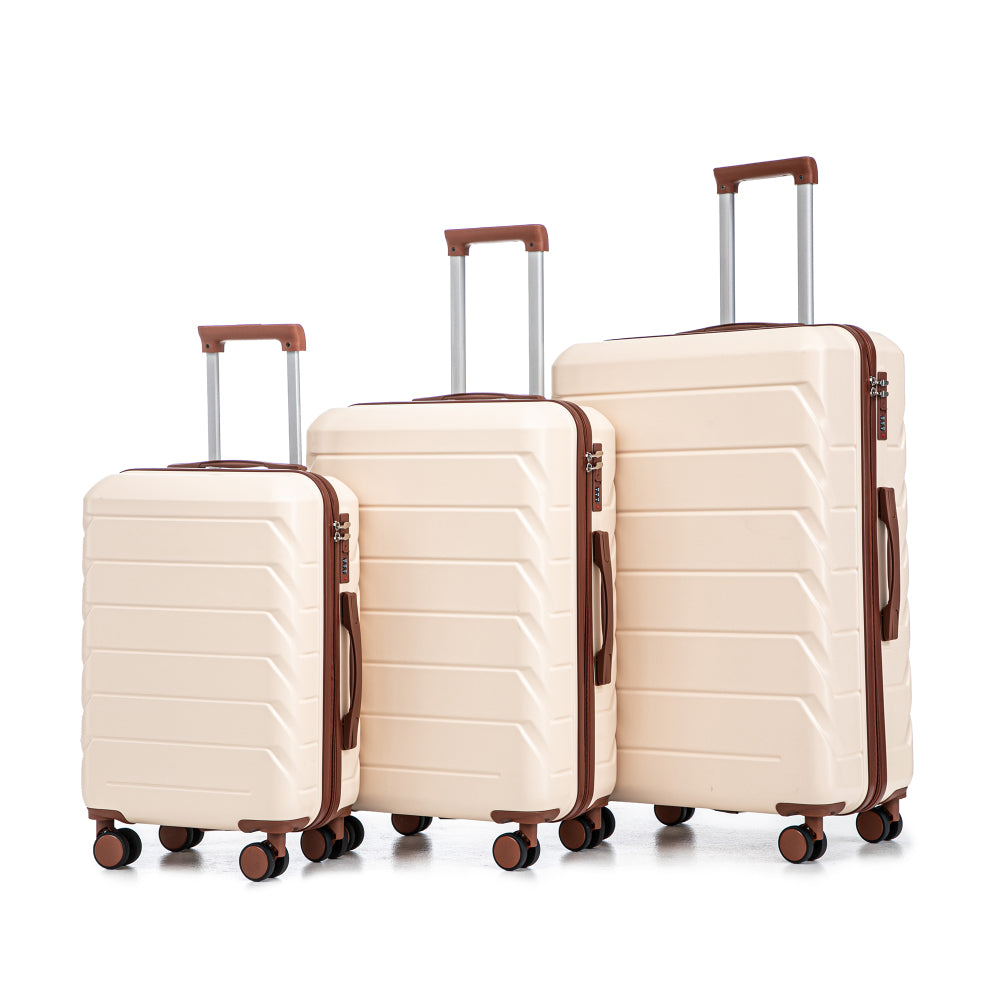 20"/24"/28" 3 pcs/set in ABS Spinner Wheel Luggage, Matching Color , With Combination Lock (Black)