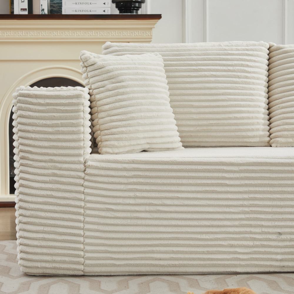 Modular Sectional Couches for Living Room: Left Long Seat (Beige)