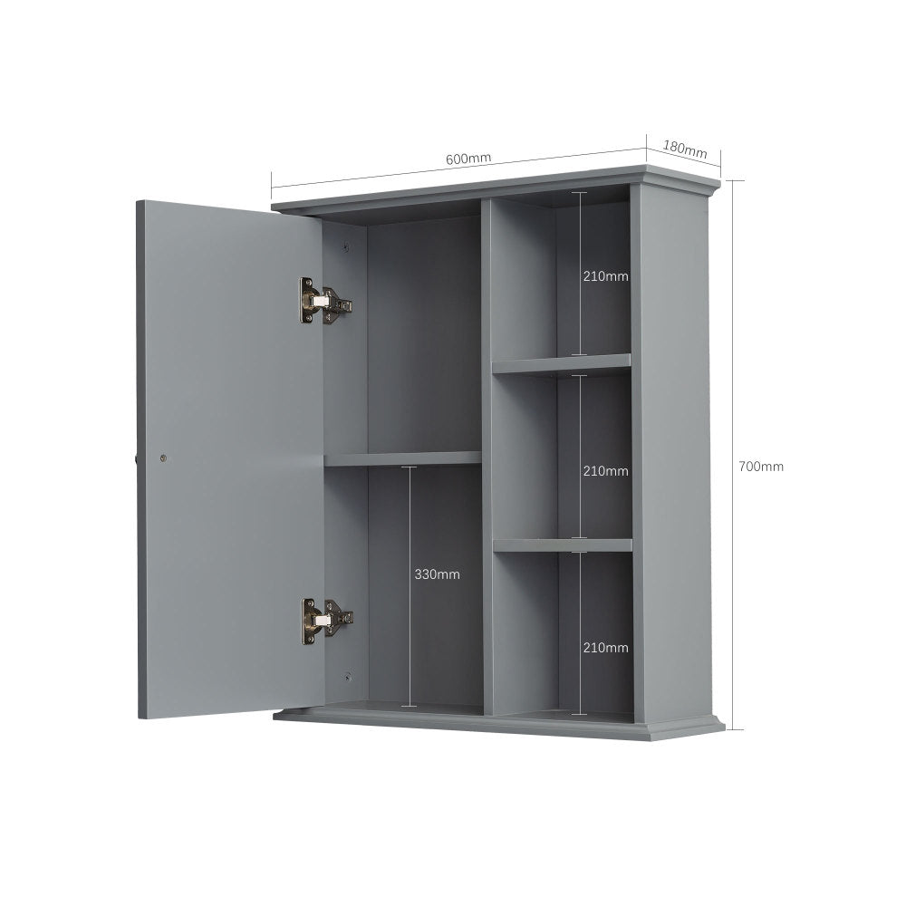 23.6" Grey Bathroom Wall Cabinet