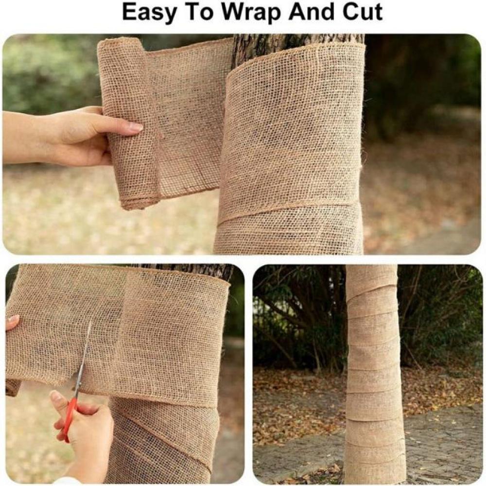 5.3 ft. x 30 ft. Heavy Duty 7.7 oz. Natural Burlap Fabric - Premium Weed Barrier for Raised Beds, Seed Cover & Tree Protection