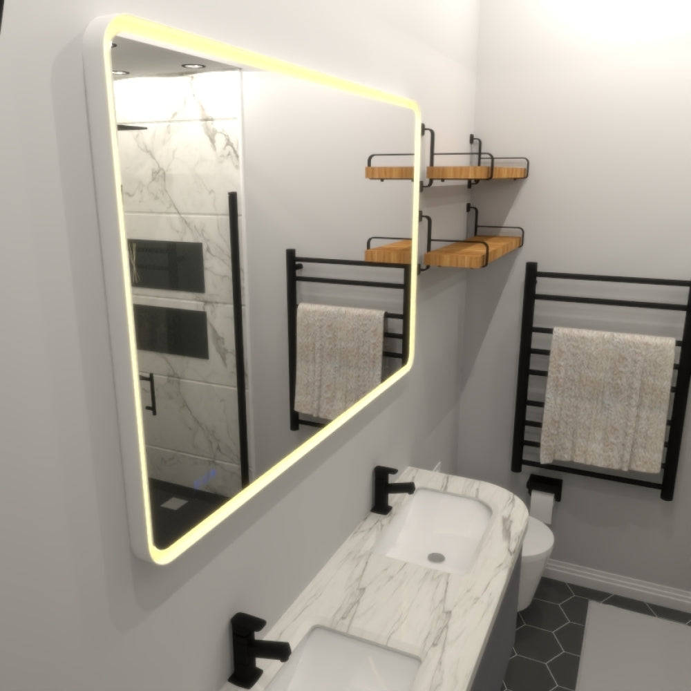 24 X 32 Rectangular Framed Dimmable Anti-Fog LED Wall Bathroom Vanity Mirror Lighted Mirror