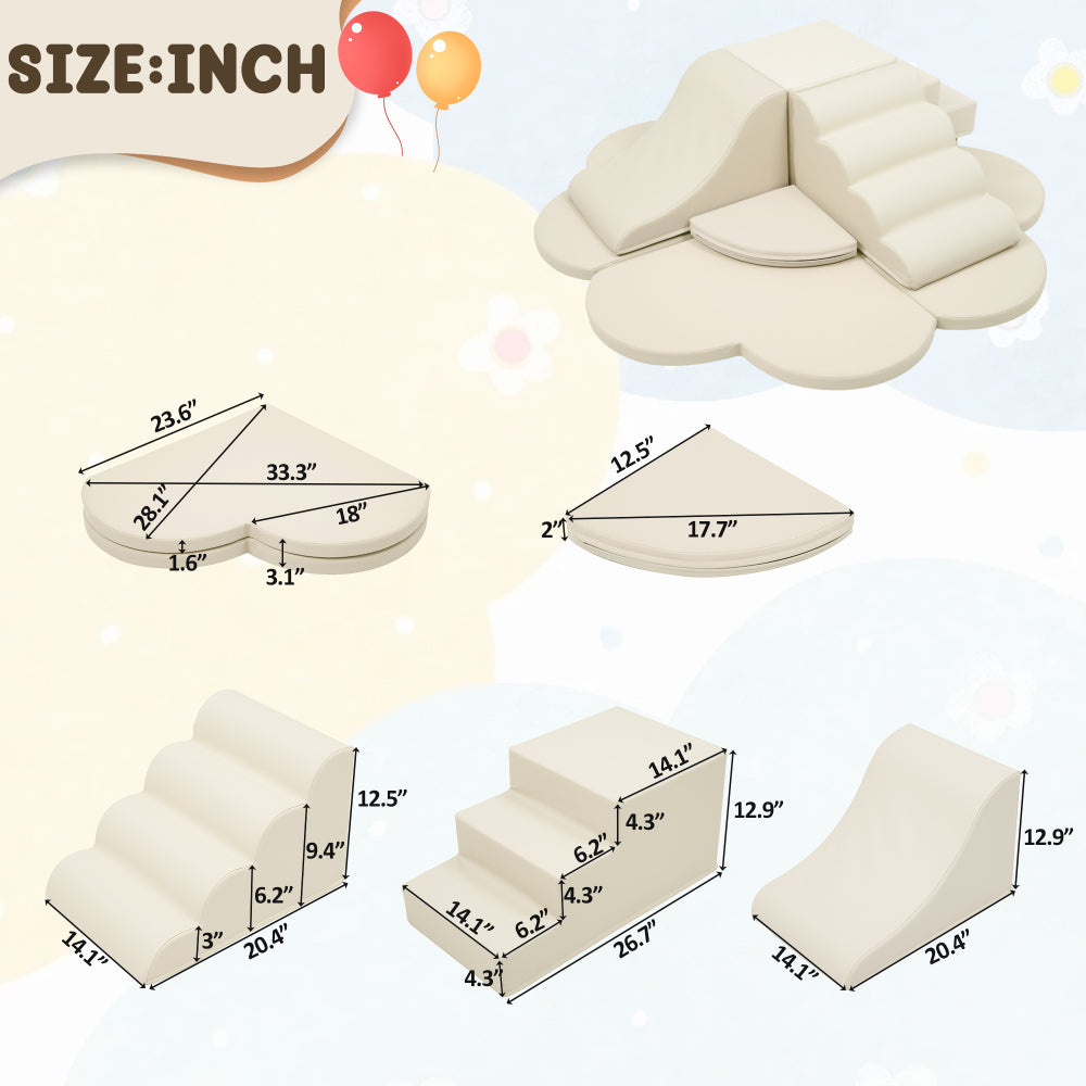 Soft Foam Block Play Structures Climbers for Child Development, 6-Piece Baby Foam Climbing Foam, Climbing Crawling Toys Soft Foam Blocks Activity Play Set