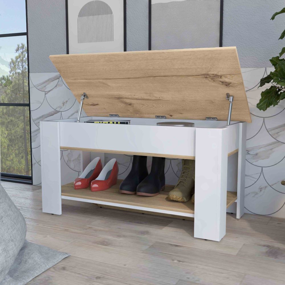 Daffodil Bench, Liftable Top And Lower Panel